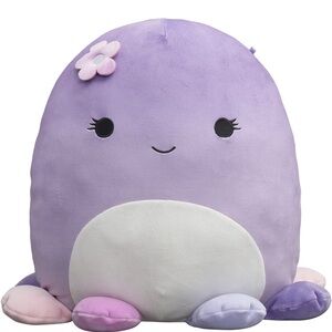 Squishmallows Original 14-Inch Beula Purple Octopus with Multicolored Tentacles